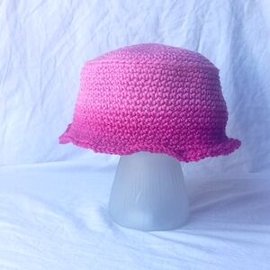 Handmade Pink crochet kids/toddler bucket hat